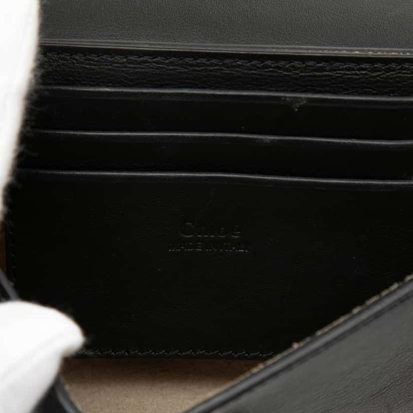 Chloé Mini Calfskin and Suede Faye Chain Crossbody Black Leather Very good condition - Box View