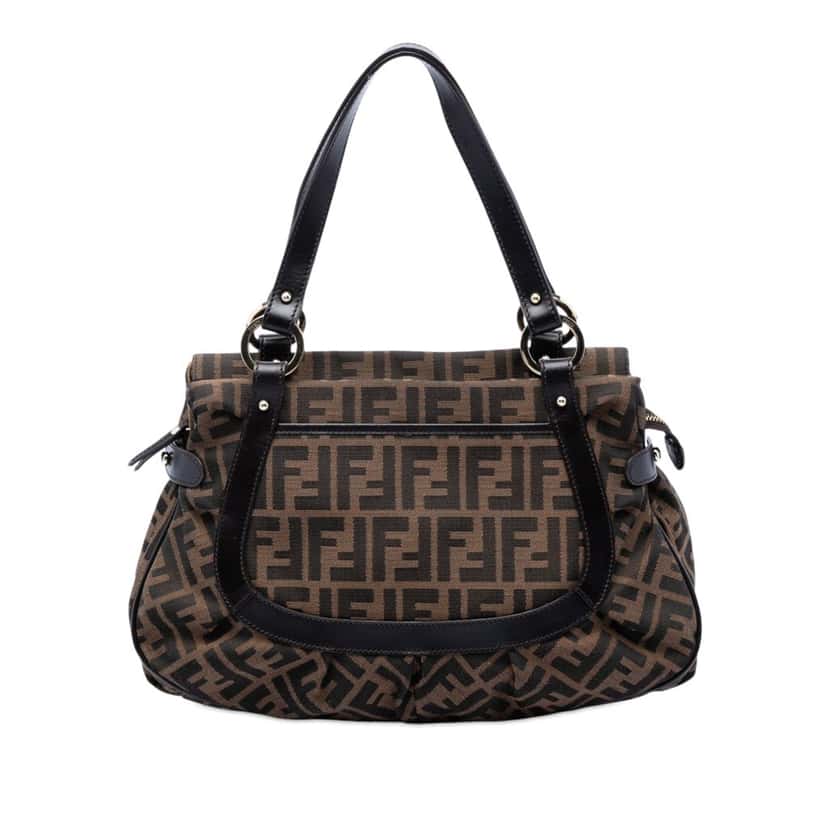 Fendi Medium Zucca Canvas Chef Shopper Tote Brown Very good condition - Front View