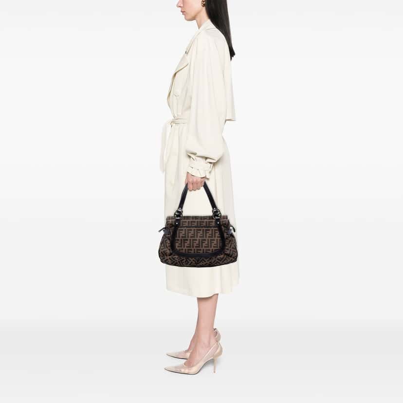 Fendi Medium Zucca Canvas Chef Shopper Tote Brown Very good condition - Box View