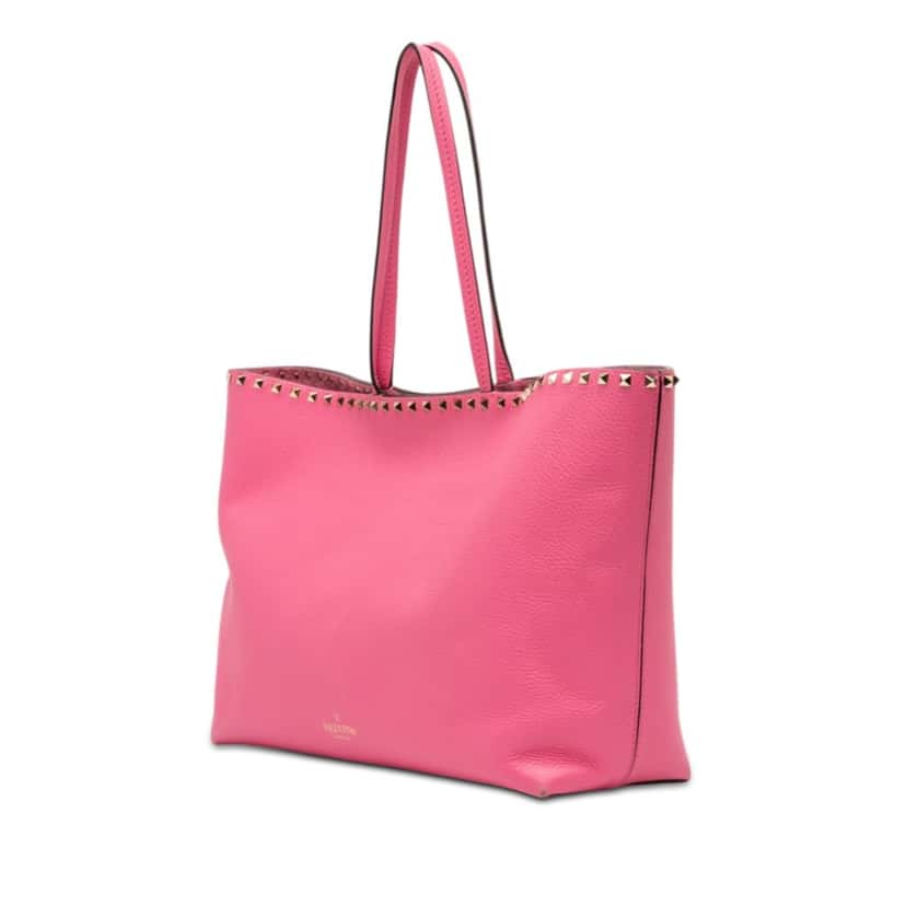 Valentino Leather Rockstud Tote Pink Leather Very good condition - Back View