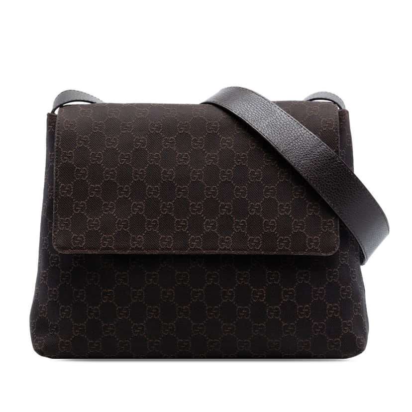 Gucci GG Denim Messenger Bag Brown Very good condition - Front View
