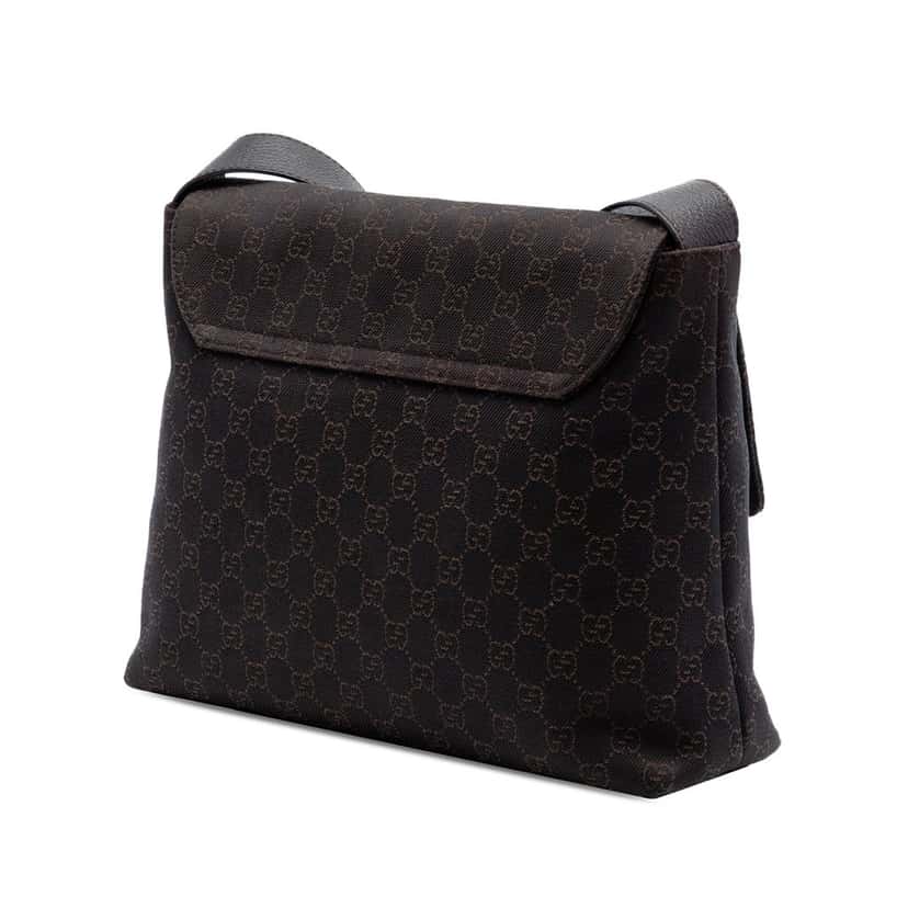 Gucci GG Denim Messenger Bag Brown Very good condition - Back View