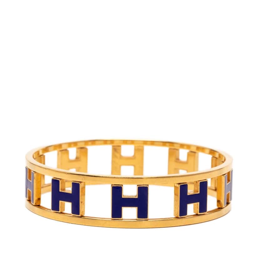 Hermès Gold Plated Enamel Rondo Ash H Bangle Gold Metal Very good condition - Inside View