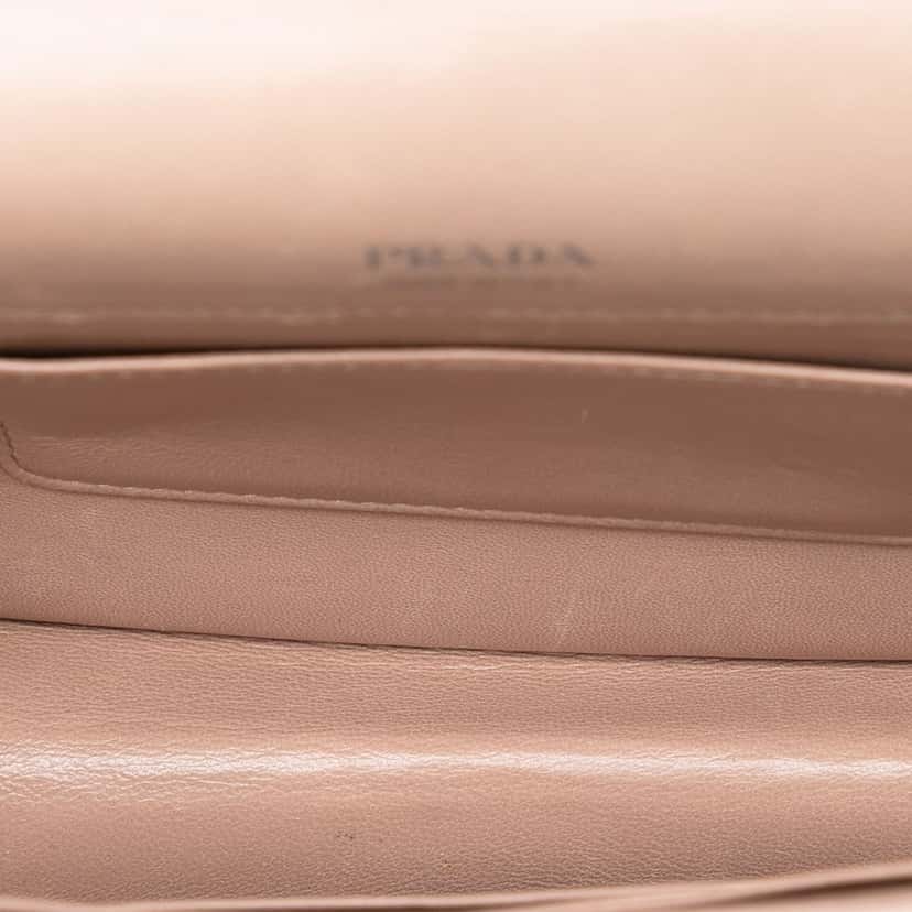 Prada Mini Soft Calf Impunture Diagramme Crossbody Brown Leather Very good condition - Model View