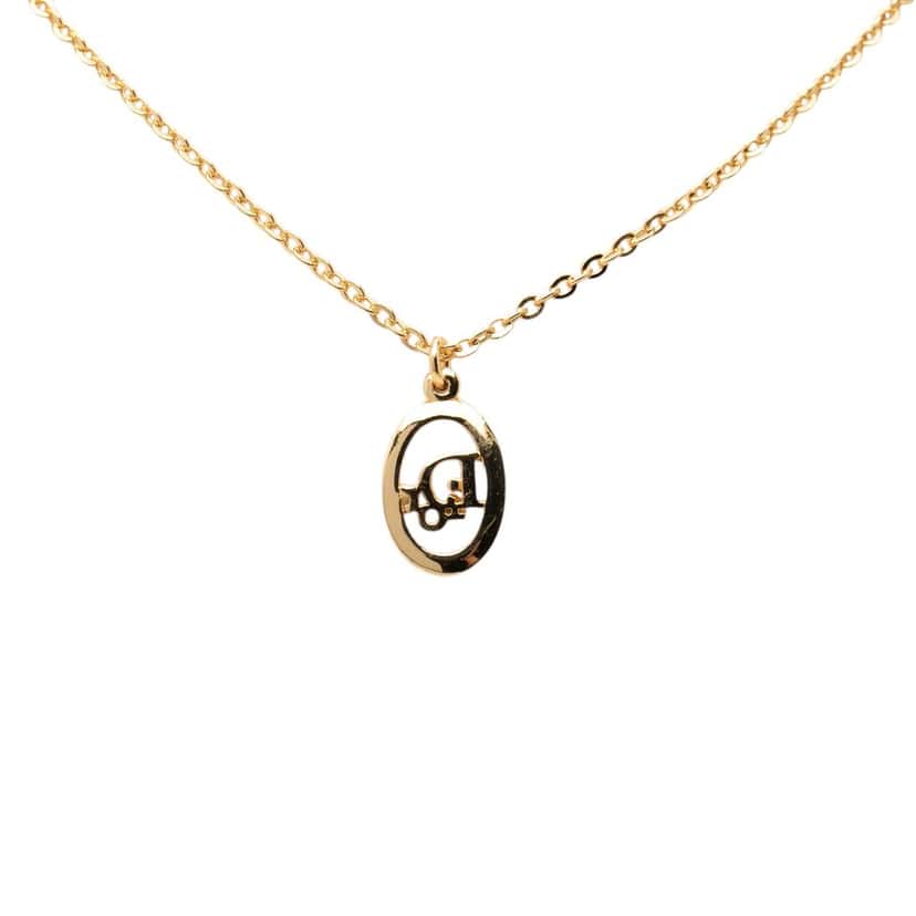 Dior Gold Plated Petit CD Logo Pendant Necklace Gold Metal Very good condition - Inside View