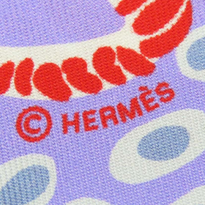 Hermès Under the Waves Twilly Silk Scarf Purple Very good condition - Box View
