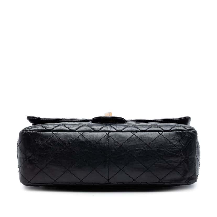 Chanel Quilted Aged Calfskin Reissue 2.55 Double Flap 226 Black Leather Very good condition - Inside View
