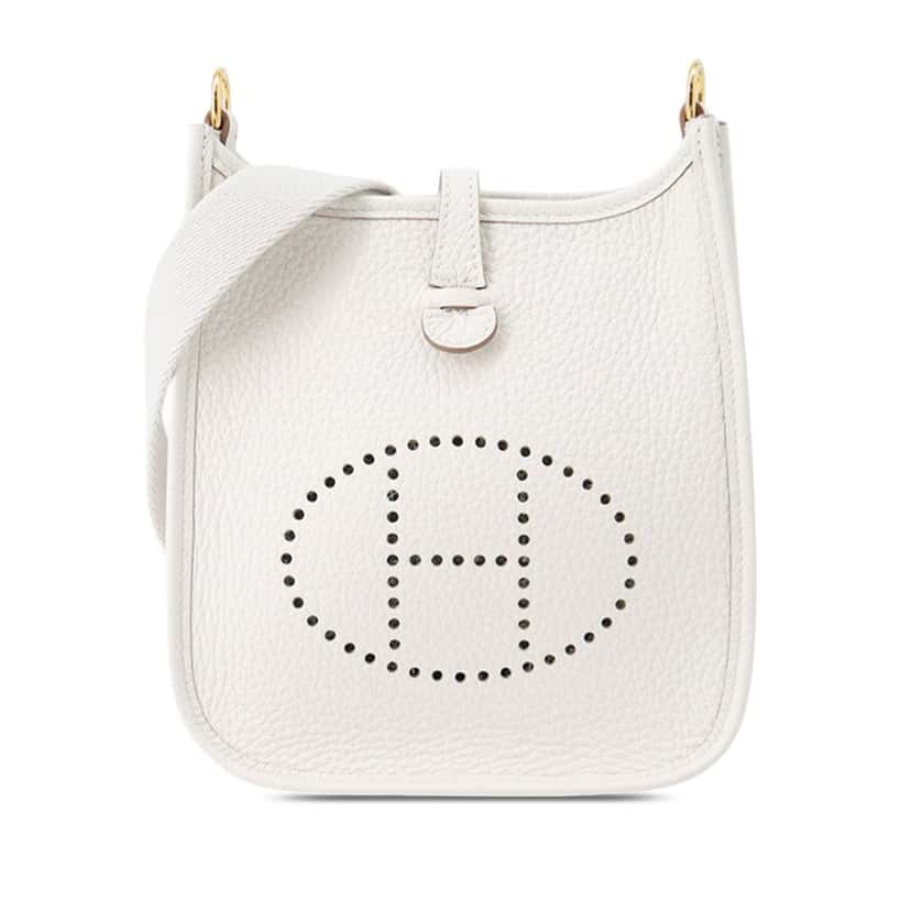 Hermès Clemence Evelyne TPM White Leather Very good condition - Front View