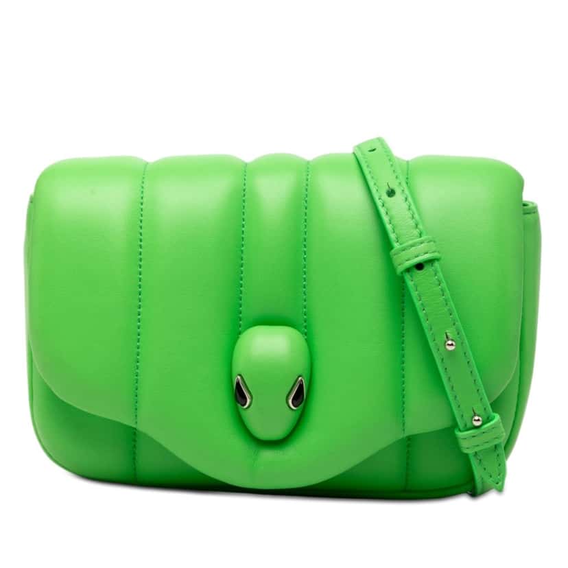 Bvlgari Ambush Nappa Serpenti Convertible Belt Bag Green Leather Very good condition - Front View
