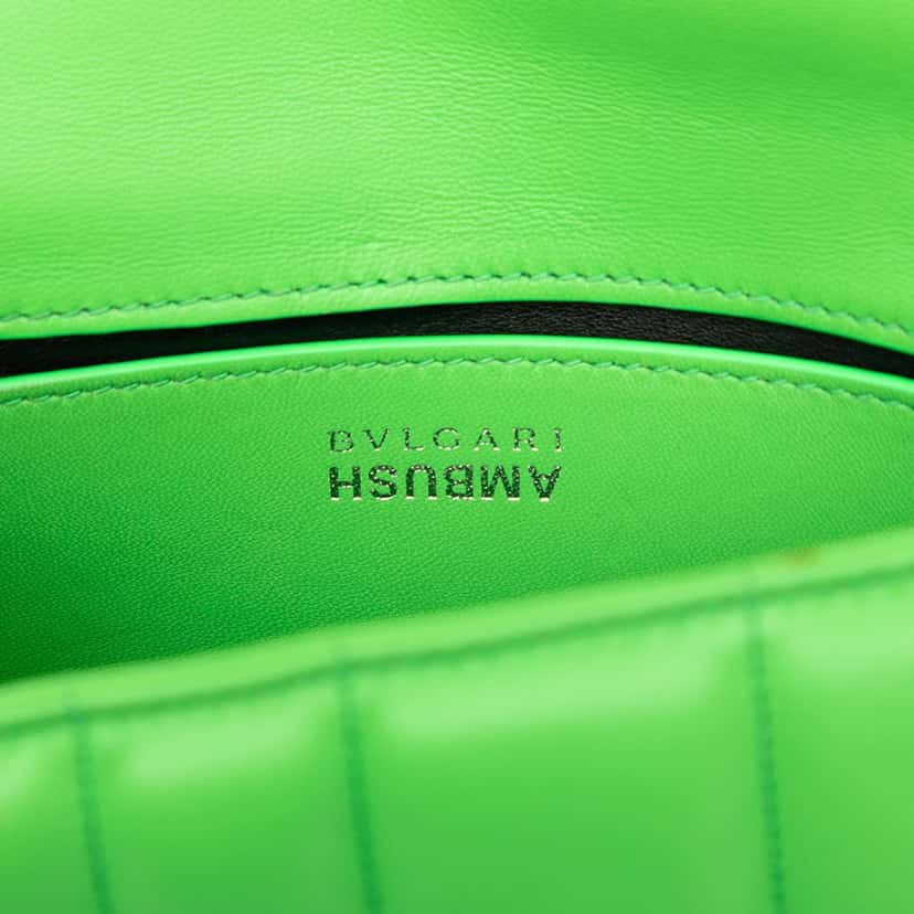 Bvlgari Ambush Nappa Serpenti Convertible Belt Bag Green Leather Very good condition - Box View