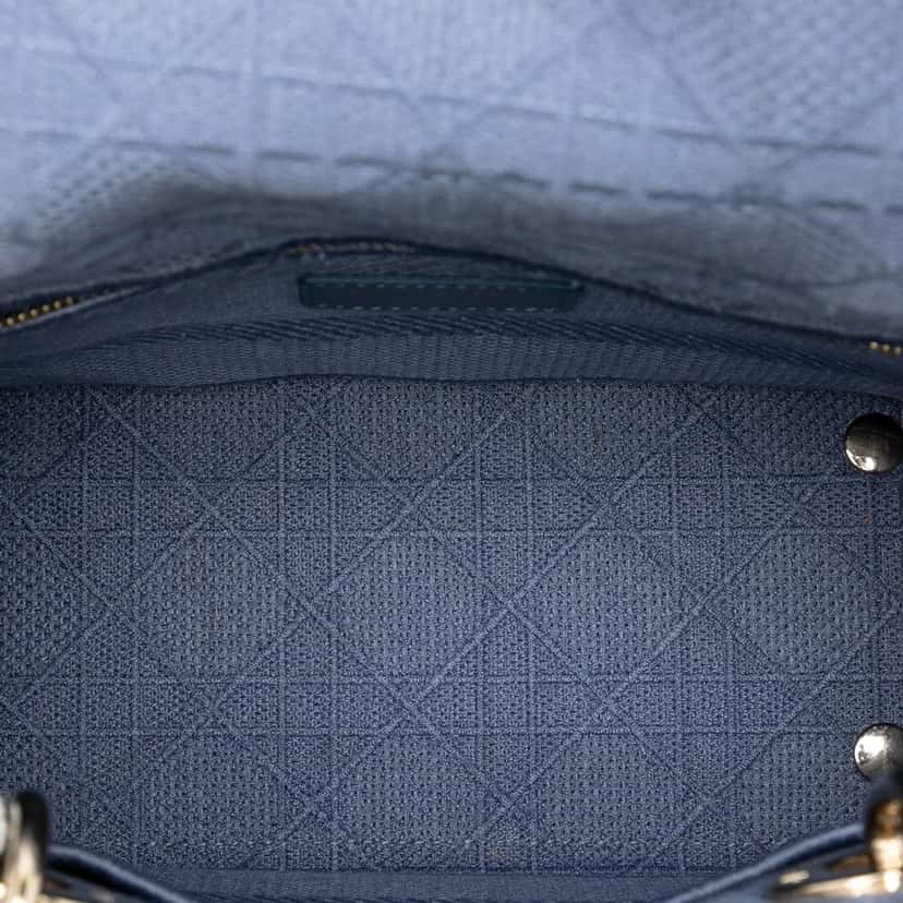 Dior Medium Canvas Cannage Lady D Lite Blue Very good condition - Model View