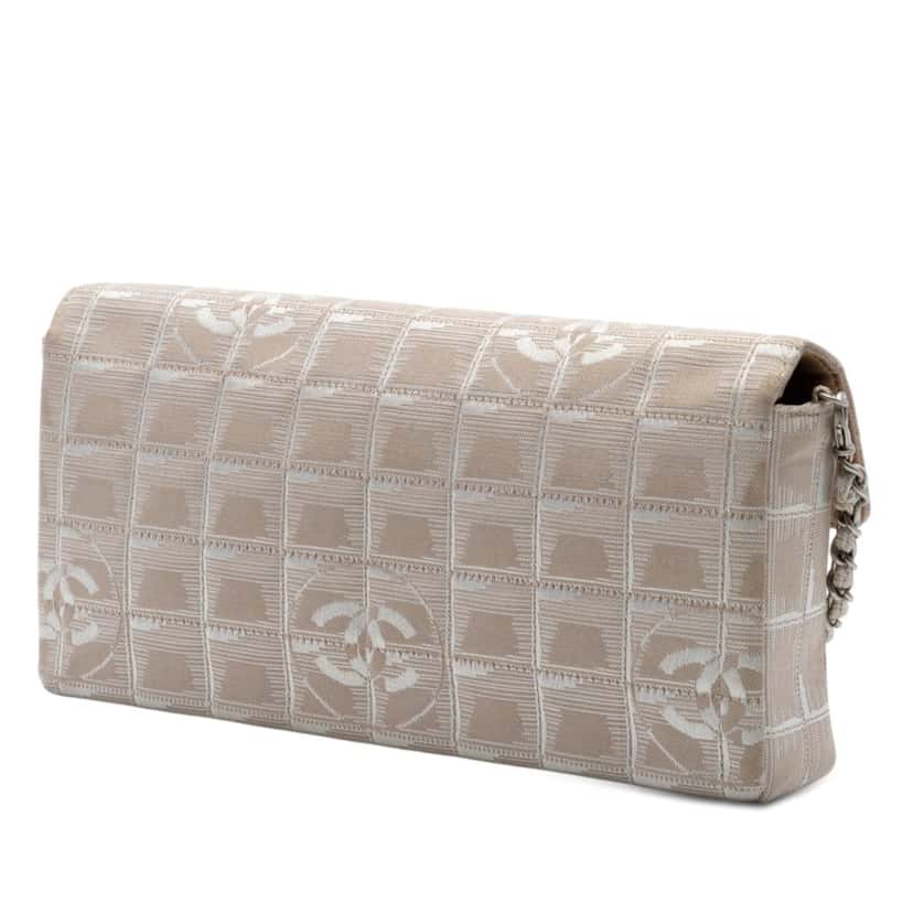 Chanel New Travel Line Nylon East West Flap Beige Very good condition - Back View