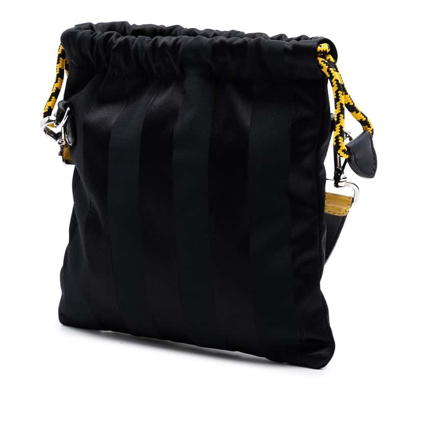 Fendi Small Pequin Nylon Pack Pouch Crossbody Black Very good condition - Back View