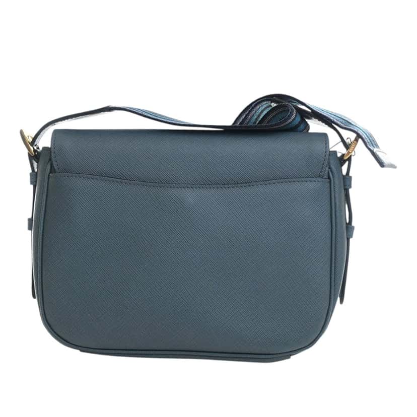 Prada Saffiano Flap Crossbody Blue Leather Very good condition - Model View
