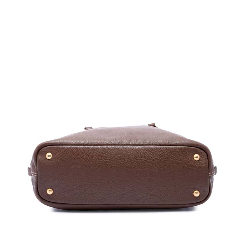 Prada Vitello Daino Side Zip Shopper Tote Brown Leather Very good condition - Inside View