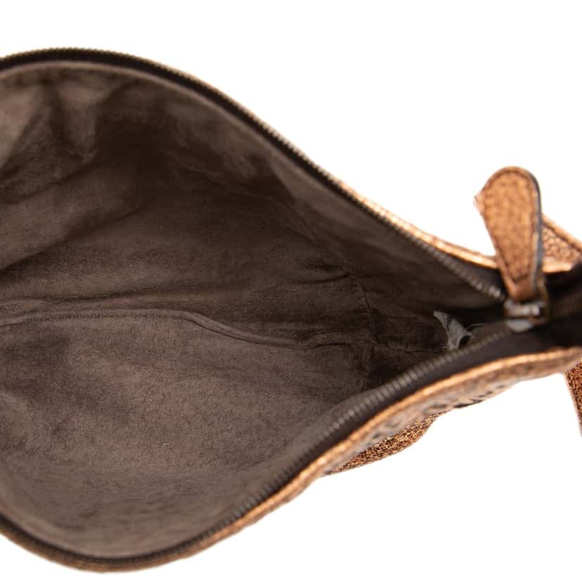 Bottega Veneta Intrecciato Trimmed Metallic Leather Crossbody Gold Leather Very good condition - Model View