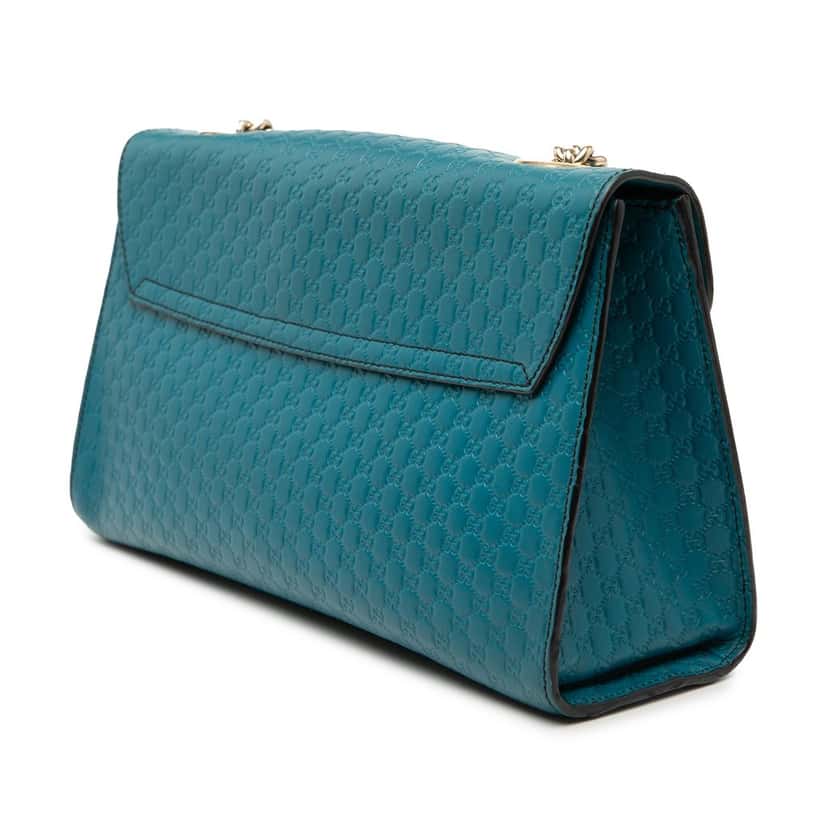 Gucci Medium Microguccissima Emily Shoulder Bag Blue Leather Very good condition - Back View