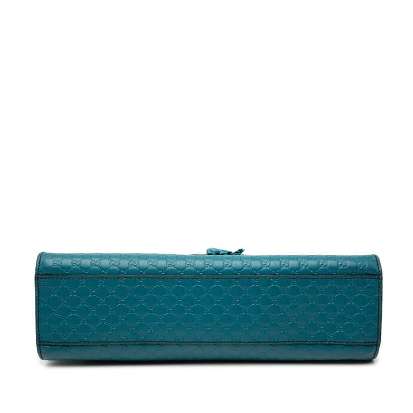 Gucci Medium Microguccissima Emily Shoulder Bag Blue Leather Very good condition - Inside View