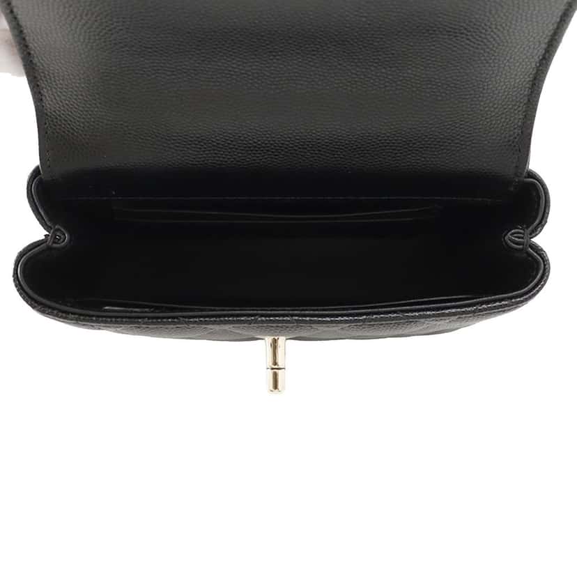 Chanel Extra Mini Quilted Caviar Coco Top Handle Bag Black Leather Very good condition - Model View