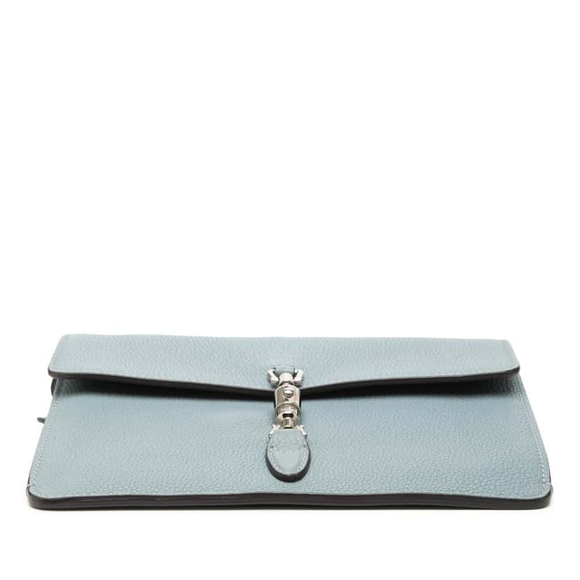 Gucci Calfskin Soft Jackie Convertible Crossbody Blue Leather Very good condition - Inside View