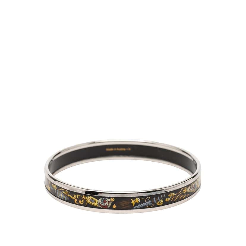 Hermès Narrow Qu Importe Le Flacon Enamel Bangle 62 Black Very good condition - Inside View