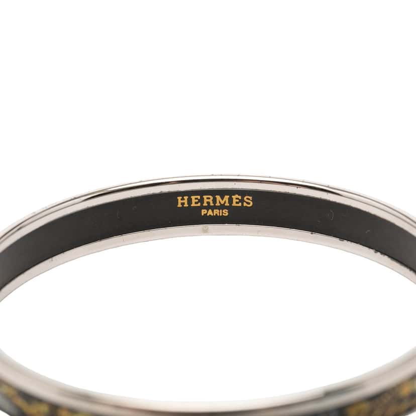 Hermès Narrow Qu Importe Le Flacon Enamel Bangle 62 Black Very good condition - Box View