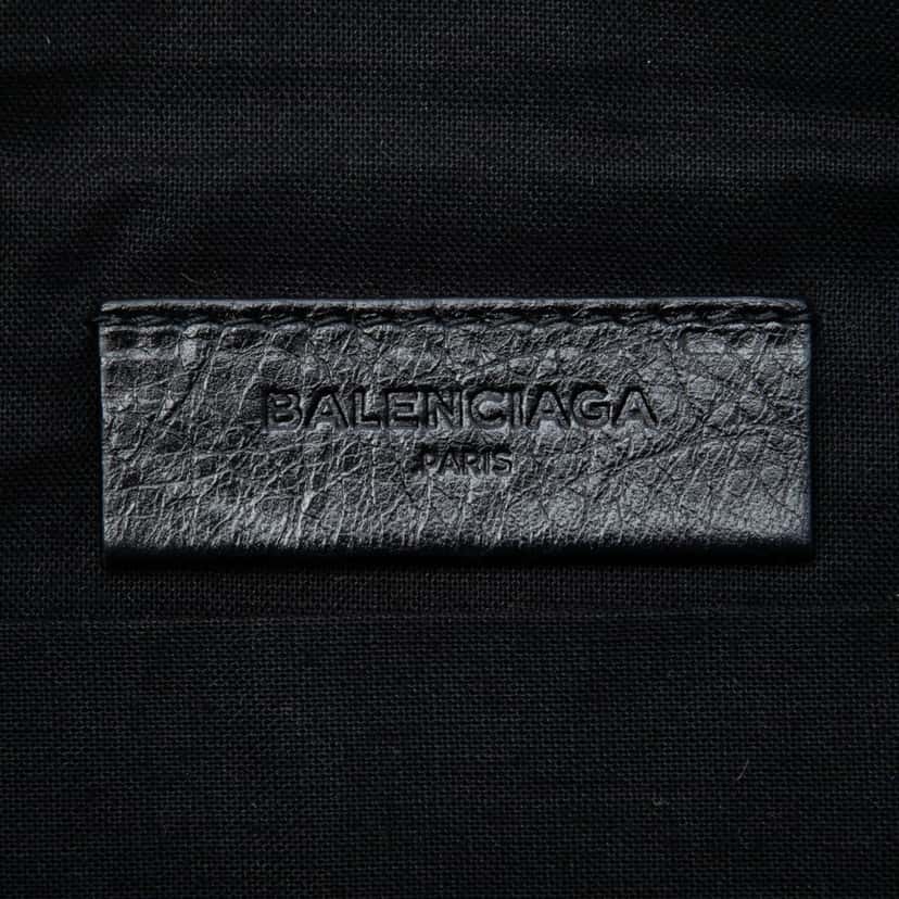 Balenciaga Lambskin Motocross Classic Zip Around Flat Clutch Black Leather Very good condition - Box View