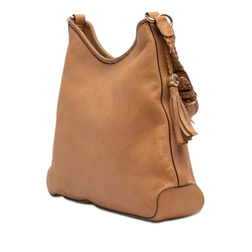 Gucci Leather Marrakech Shoulder Bag Brown Leather Very good condition - Back View