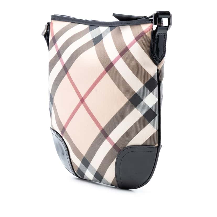 Burberry Supernova Check Coated Canvas Dryden Crossbody Beige Very good condition - Back View