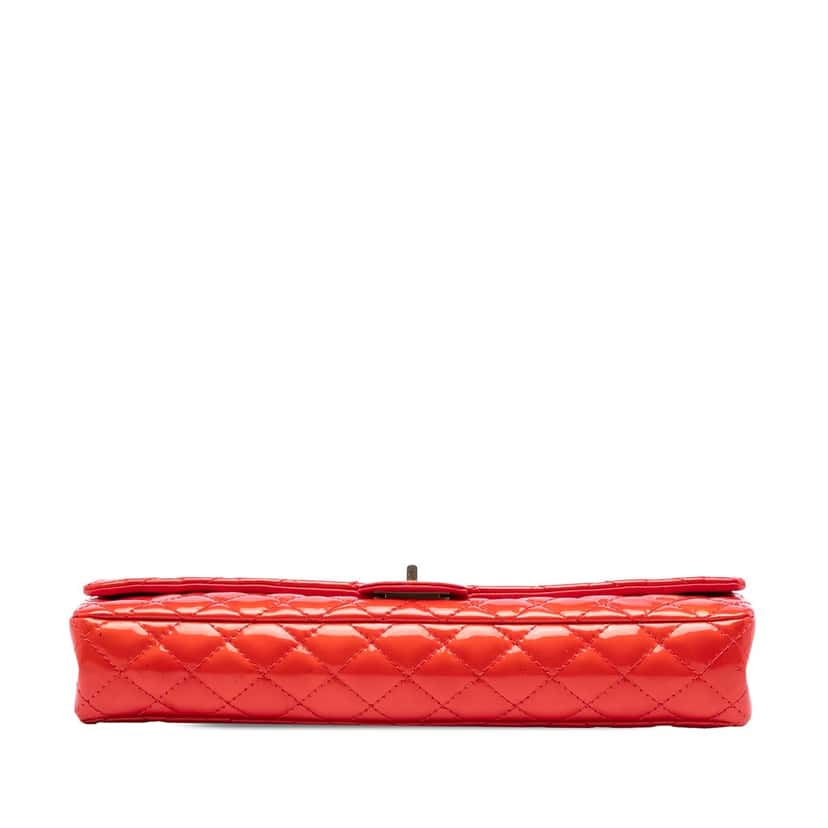 Chanel Quilted Patent Reissue 2.55 East West Single Flap Red Leather Very good condition - Inside View