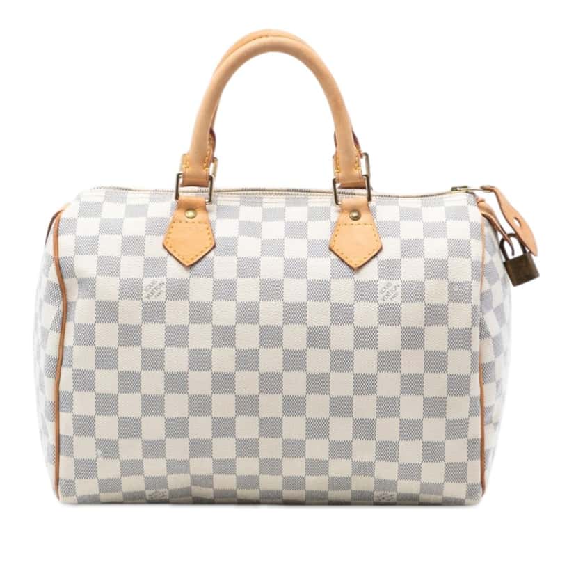 Louis Vuitton Damier Azur Speedy 30 White Very good condition - Front View
