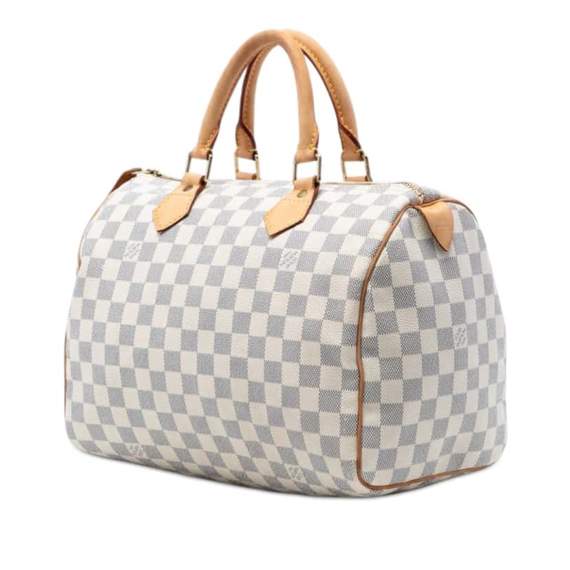 Louis Vuitton Damier Azur Speedy 30 White Very good condition - Back View