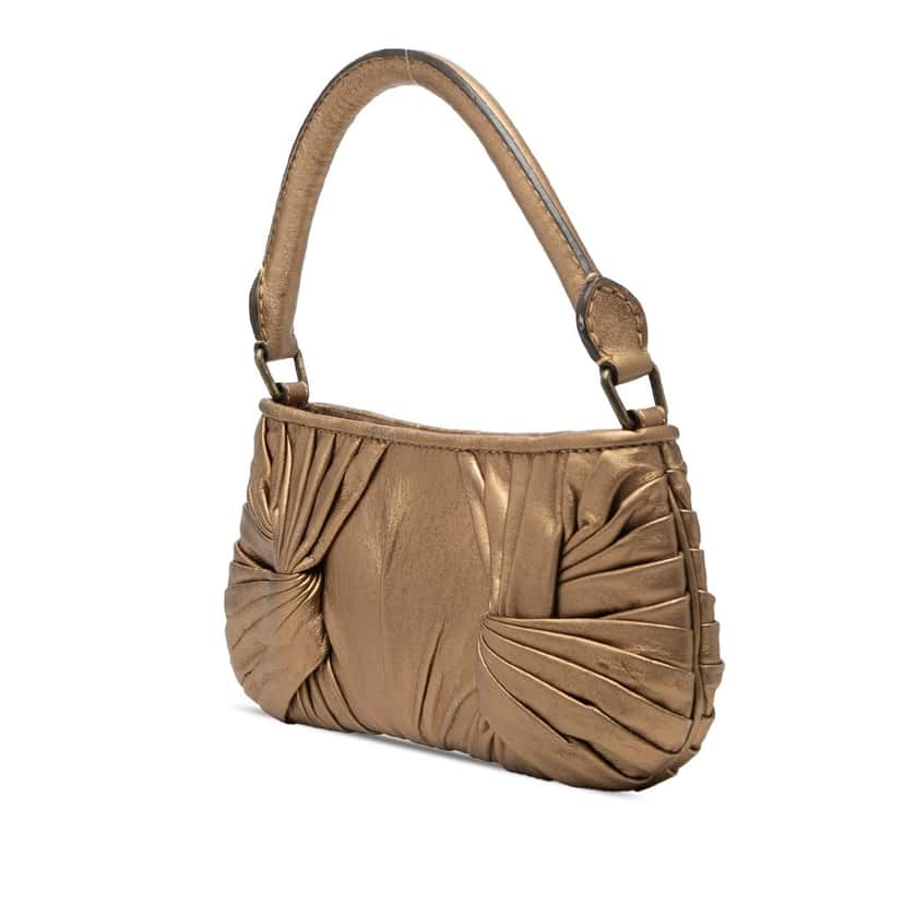 Burberry Metallic Leather Sling Knot Shoulder Bag Gold Leather Very good condition - Back View