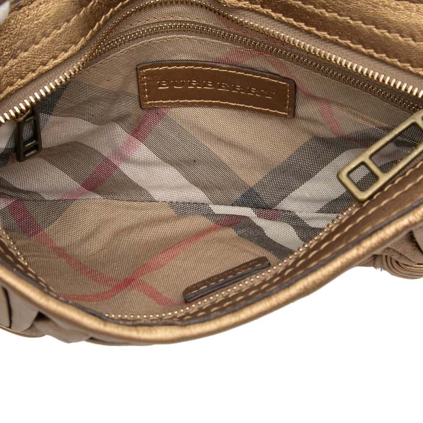Burberry Metallic Leather Sling Knot Shoulder Bag Gold Leather Very good condition - Model View