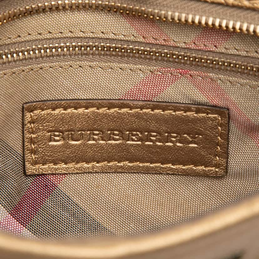 Burberry Metallic Leather Sling Knot Shoulder Bag Gold Leather Very good condition - Box View