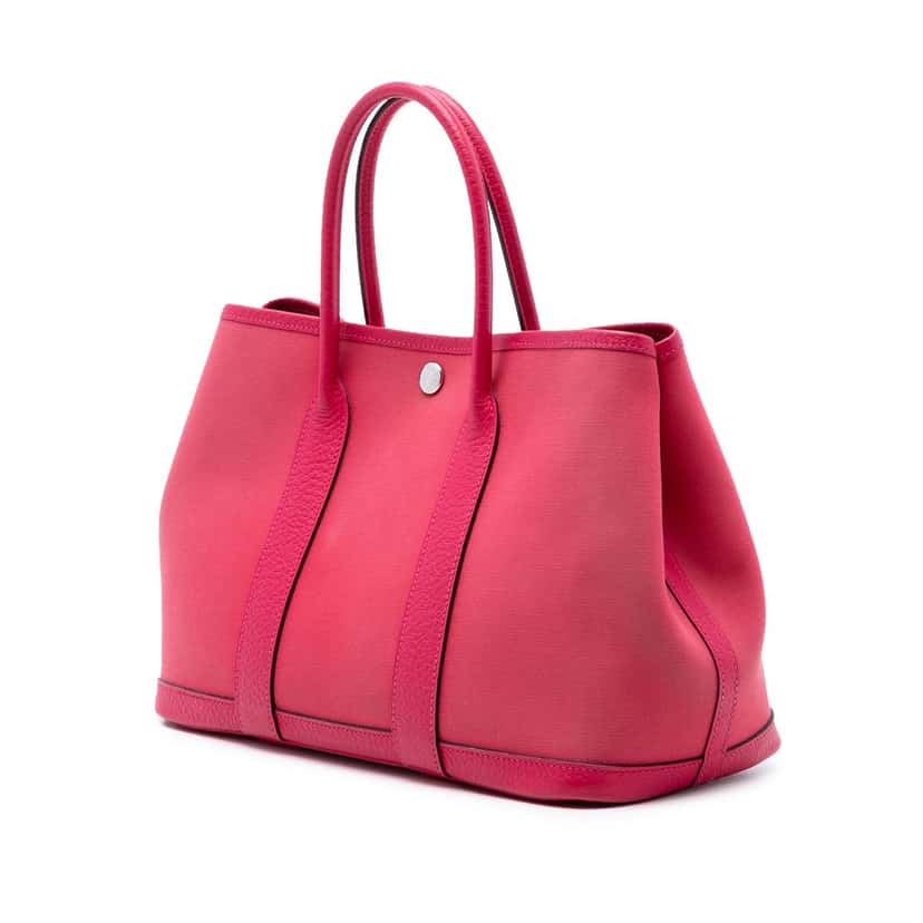 Hermès Toile and Negonda Garden Party 30 Pink Very good condition - Back View