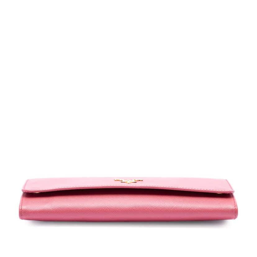Prada Saffiano Wallet On Chain Pink Leather Very good condition - Inside View
