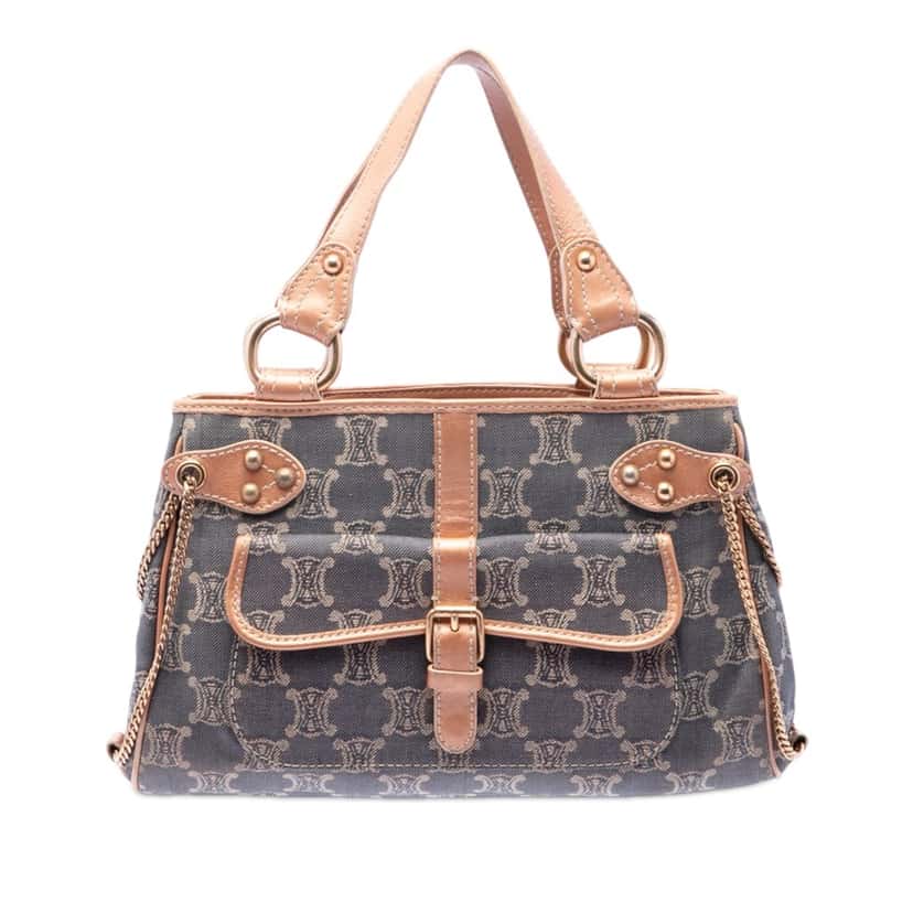 Celine Macadam Denim Handbag Blue Very good condition - Front View