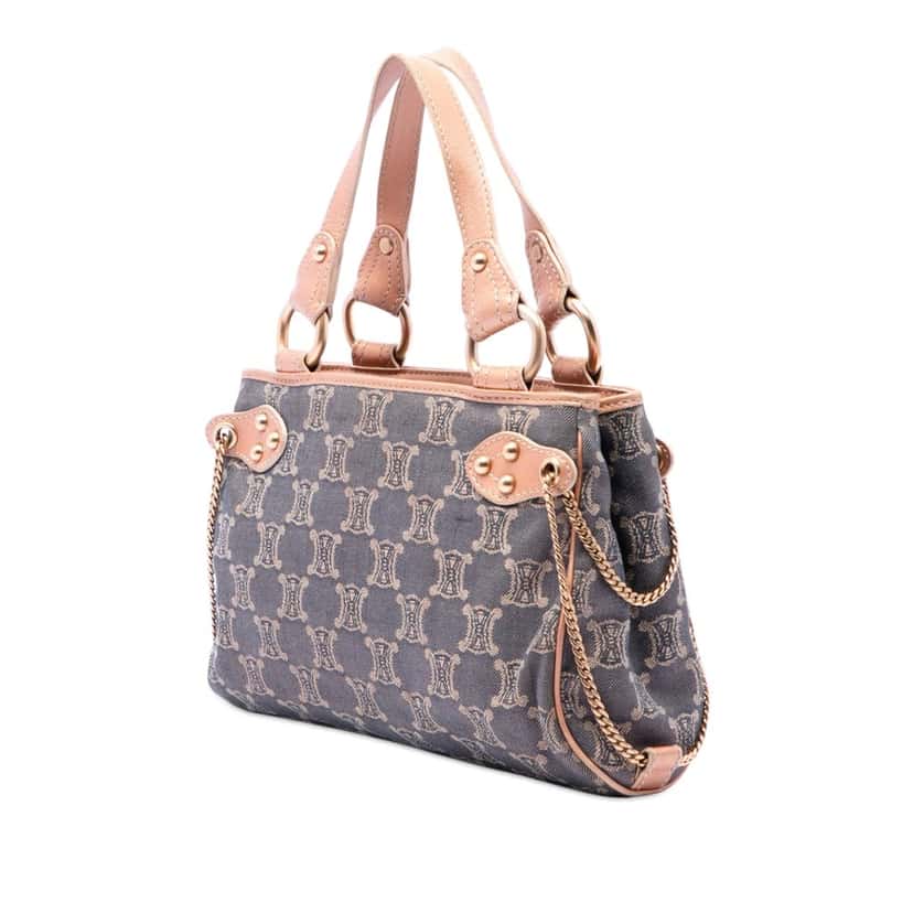 Celine Macadam Denim Handbag Blue Very good condition - Back View
