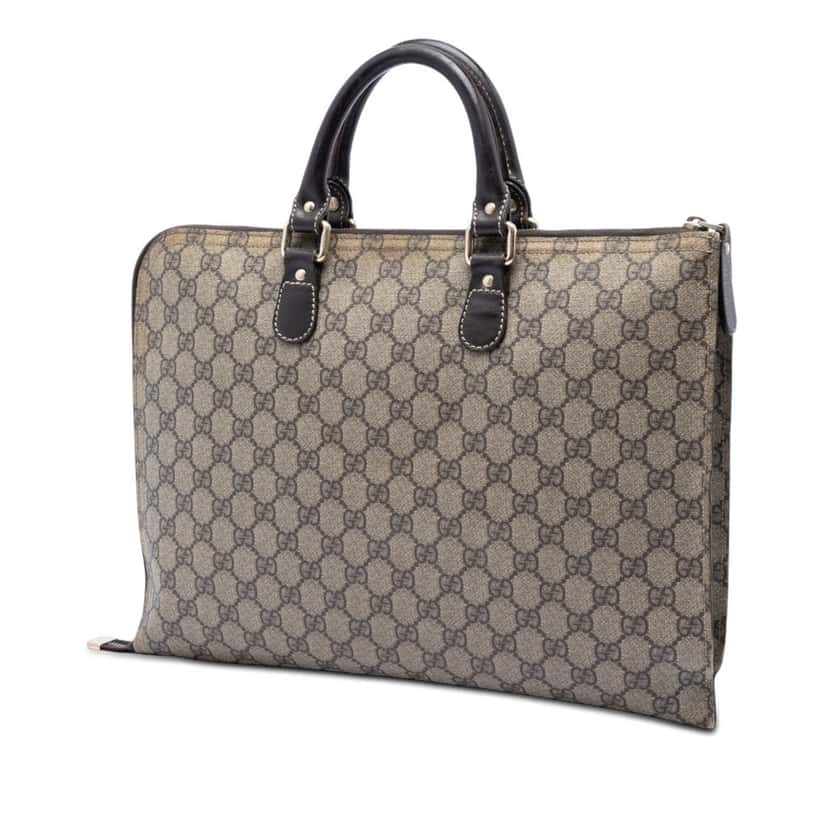 Gucci GG Supreme Laptop Case Beige Very good condition - Back View