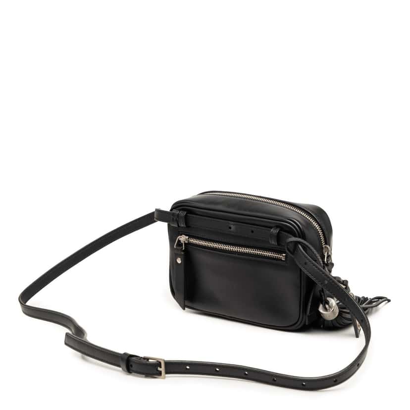 Saint Laurent Chevron Calfskin Monogram Tassel Lou Belt Bag Black Leather Very good condition - Back View