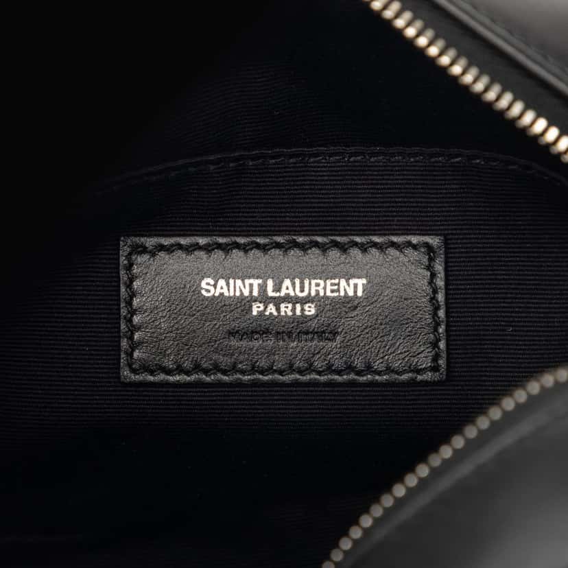 Saint Laurent Chevron Calfskin Monogram Tassel Lou Belt Bag Black Leather Very good condition - Box View