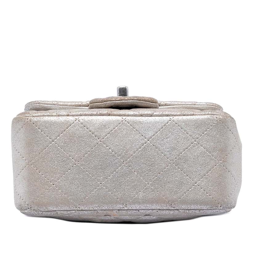 Chanel Mini Square Classic Metallic Lambskin Single Flap Brown Leather Very good condition - Inside View