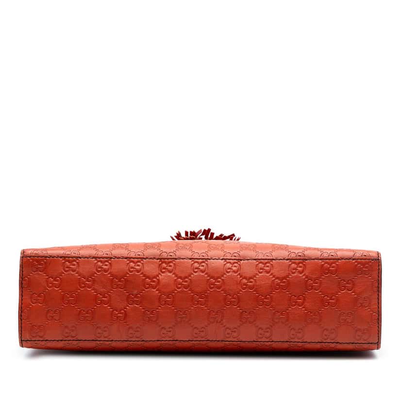 Gucci Large Guccissima Emily Shoulder Bag Orange Leather Very good condition - Inside View