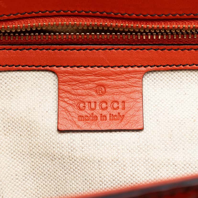 Gucci Large Guccissima Emily Shoulder Bag Orange Leather Very good condition - Box View