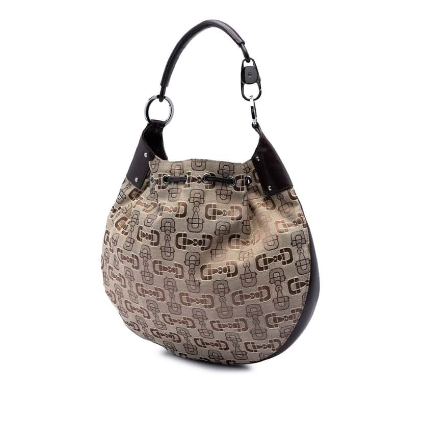 Gucci Horsebit Canvas Hobo Beige Very good condition - Back View