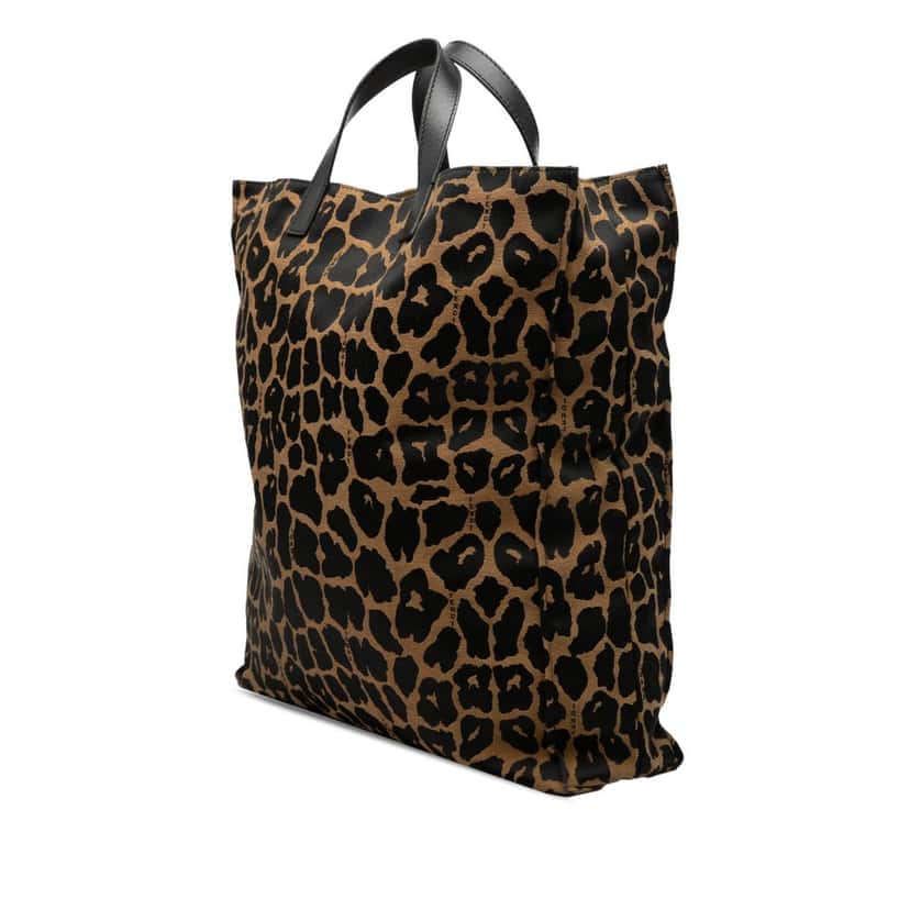 Fendi Leopard Print Canvas Tote Brown Very good condition - Back View
