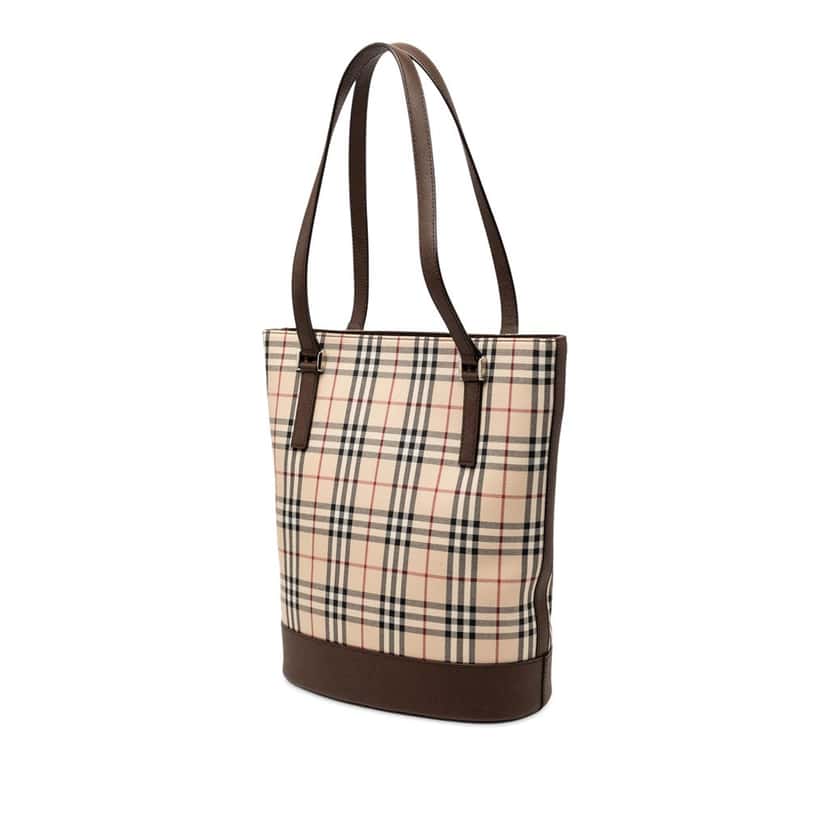 Burberry House Check Canvas Bucket Bag Beige Very good condition - Back View
