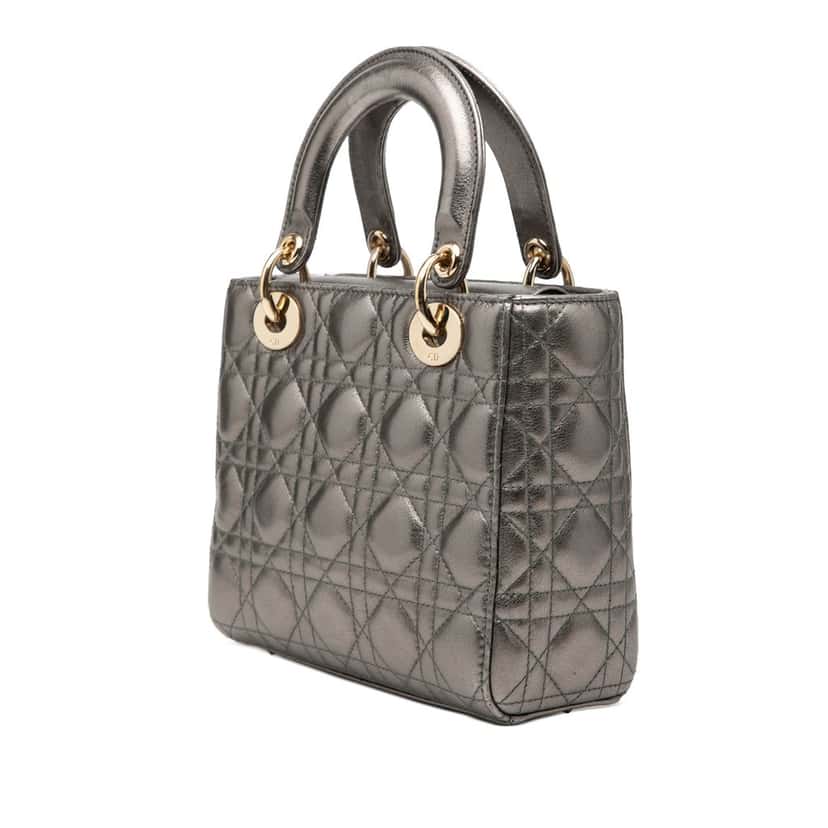 Dior Small Metallic Lambskin Cannage My ABCDior Lady Dior Other Leather Very good condition - Back View