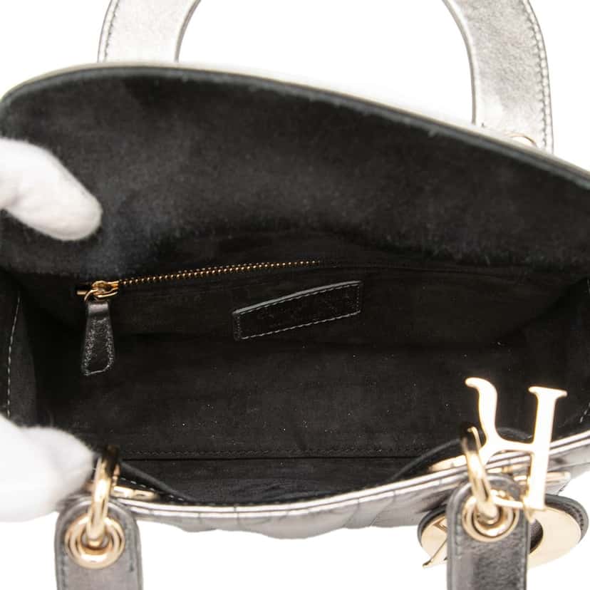 Dior Small Metallic Lambskin Cannage My ABCDior Lady Dior Other Leather Very good condition - Model View